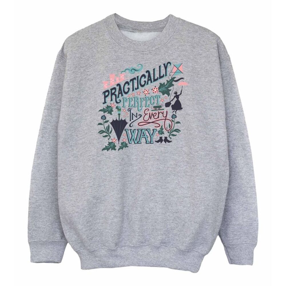 Mary Poppins Girls Practically Perfect In Every Way Sweatshirt / Sports Grey